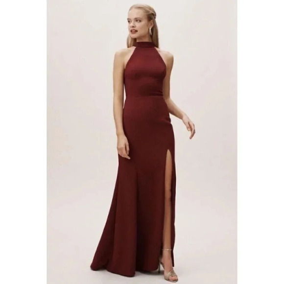 NWT Anthropologie BHLDN Montreal Juliana Maxi Dress Party Cocktail Halter Red - Picture 4 of 10